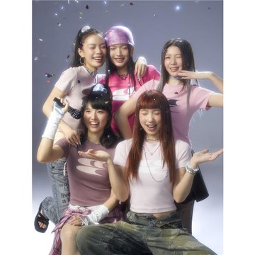 CryingCenter y2k千禧辣妹粉色美式復古圓領修身T恤 爵士街舞短t