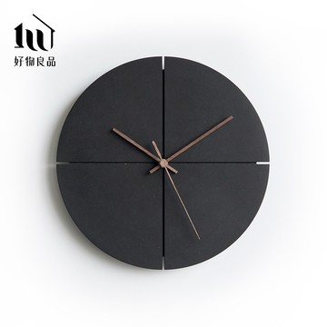 【好物良品】日本設計環保再生材黑色系靜音掛鐘