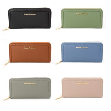 【金安德森】Carol 拉鍊 長夾 皮夾 錢包 多色任選 奶茶粉 黑 藍 綠 褐