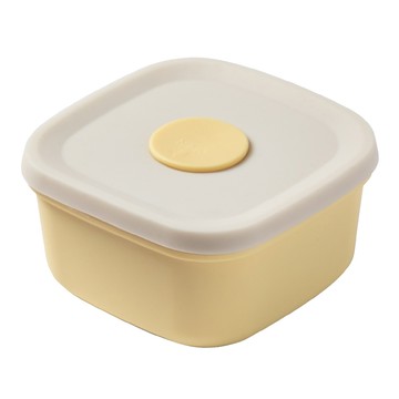 Kitchen Factory 白金矽膠飯盒 象牙白+奶油黃  1個  便當盒 300ml