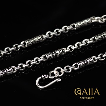 S925銀鍊。 六字。平安真言。4.5mm | LU