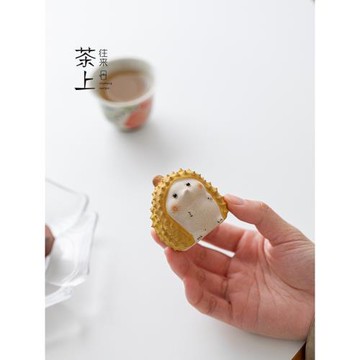 紫砂茶寵擺件精品可養趣味榴蓮小刺猬可愛治愈家居茶桌臺造景茶玩