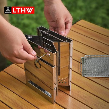 {新品上市}LTHW旅騰戶外折疊便攜柴火爐露營野餐爐具不銹鋼爐子野營燒烤野炊