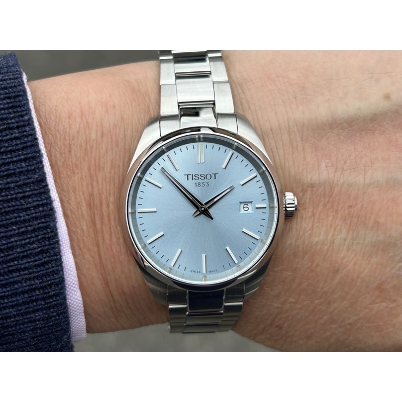 TISSOT PR 100 ステンレススチール 時計 PRC ティソ 腕時計 TISSOT PR100 34mm アイスブルー文字盤