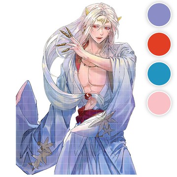 yao (4色) 16 (honne market) 人物貼紙 男孩貼紙 blackraccoon