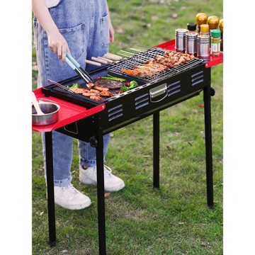 原始人燒烤爐家用燒烤架戶外折疊便攜式爐子不銹鋼室內烤肉架子網