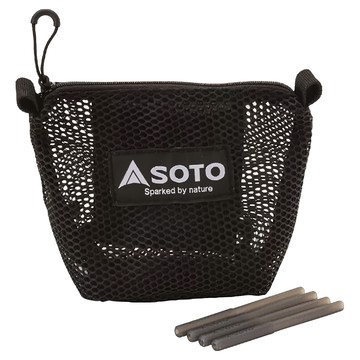 SOTO 收納袋與防滑腳套組 收納袋16 x 8 x14cm 24g + 止滑套0.8 x 9cm 2g 4支  黑色  1組