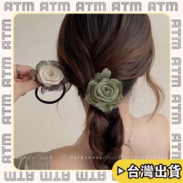 🔥臺灣出貨🔥可開發票✅輕飾時光2026新款玫瑰花髮圈花朵發繩法式復古頭繩女扎頭髮頭飾高顏值頭花