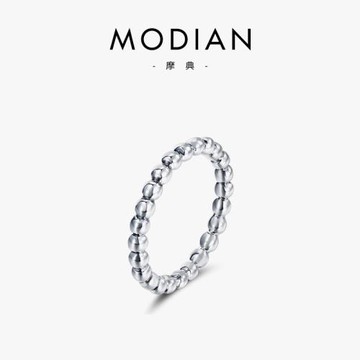 精致百搭INS日韓簡約冷淡風細戒指925純銀連珠潮人食指戒女學生
