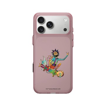 iPhone 17 Pro Max Clear (相機按鈕) 晶醺玫 - 瑞克和莫蒂 Rick and Morty - 飛天滑板