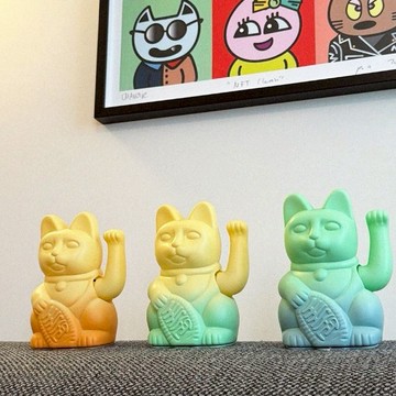 【WUZ屋子】LA BOITE 好事成雙 · Double Lucky! 雙色漸變幸運繽紛自動招手招財貓-共6色