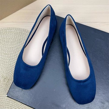百搭絨面方頭淺口平底單鞋女鞋子2026年春季新款一腳蹬豆豆奶奶鞋
