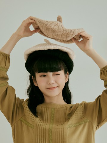 針織麻花可調節保暖貝蕾帽
