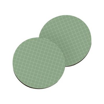 TRON 圓形軟式珪藻土7*7cm (2入組) 簡約格紋-1 車用杯墊 汽機車杯墊 吸水墊