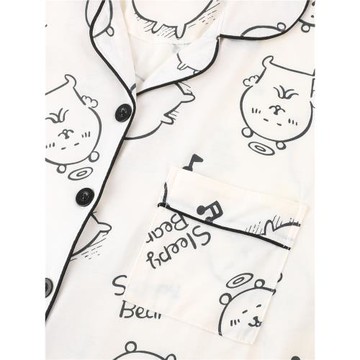 韓版自嘲熊睡衣女款春秋季長袖純棉個性萌系可愛小熊開衫家居服