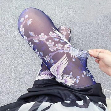 【臺灣有貨】【店鋪熱銷】S003網紗打底褲女透膚夏季九分褲外穿花褲彈力小腳褲透氣長褲子