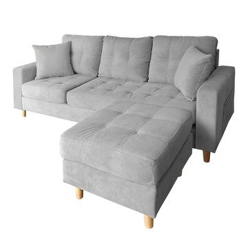 【Hampton 漢汀堡】韋森特防潑水布面L型沙發-多色可選寶石藍