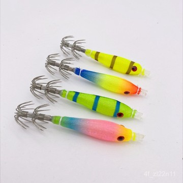 日本吹筒神器 魷魚鈎 吹筒鈎 布捲 夜光UV魷魚墨魚假餌鈎 木蝦釣魚用品夜光布捲 挫鉤 魷魚鉤 透抽鉤軟絲鉤 K08I