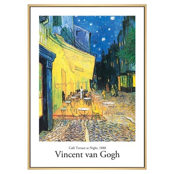 菠蘿選畫所 梵谷 夜晚的咖啡館露台I AVAR4607D  59.4 x 42cm  木色