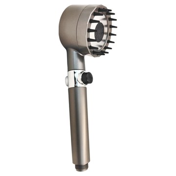 增壓按摩三檔蓮蓬頭  ABS材質 27x8cm  1個  灰色