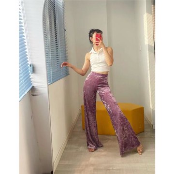 SOSO自制金絲絨超先腿長秋冬舞蹈爵士大闊腿褲