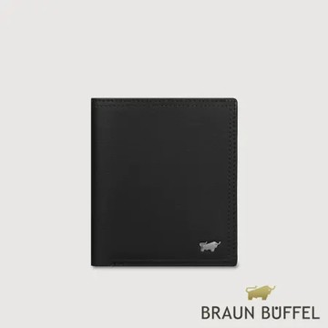 【BRAUN BUFFEL 德國小金牛】台灣總代理 斯杜迪歐 6卡名片夾-黑色/BF566-306-BK