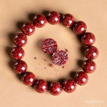 晶體砂硃砂手鏈男女款硃砂手鏈本命年節日禮物硃砂手鏈手串批髮