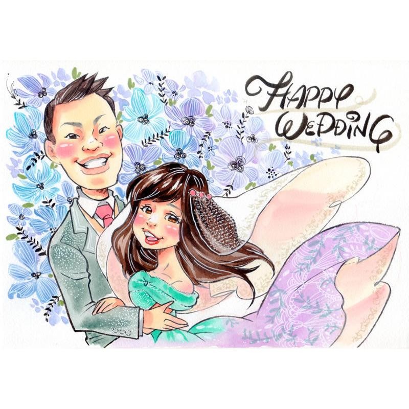 似顔絵 プレゼント イラスト 写真から 家族 結婚 記念日 誕生日 彼氏