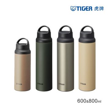 TIGER虎牌 買1送1_旋蓋手提隨行大容量運動不鏽鋼保溫保冷杯800ml+600ml(MCZ-S080+MCZ-T060)