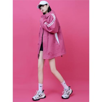 沖鋒衣外套女三合一中長款情侶戶外2025秋冬新款百搭連帽工裝夾克