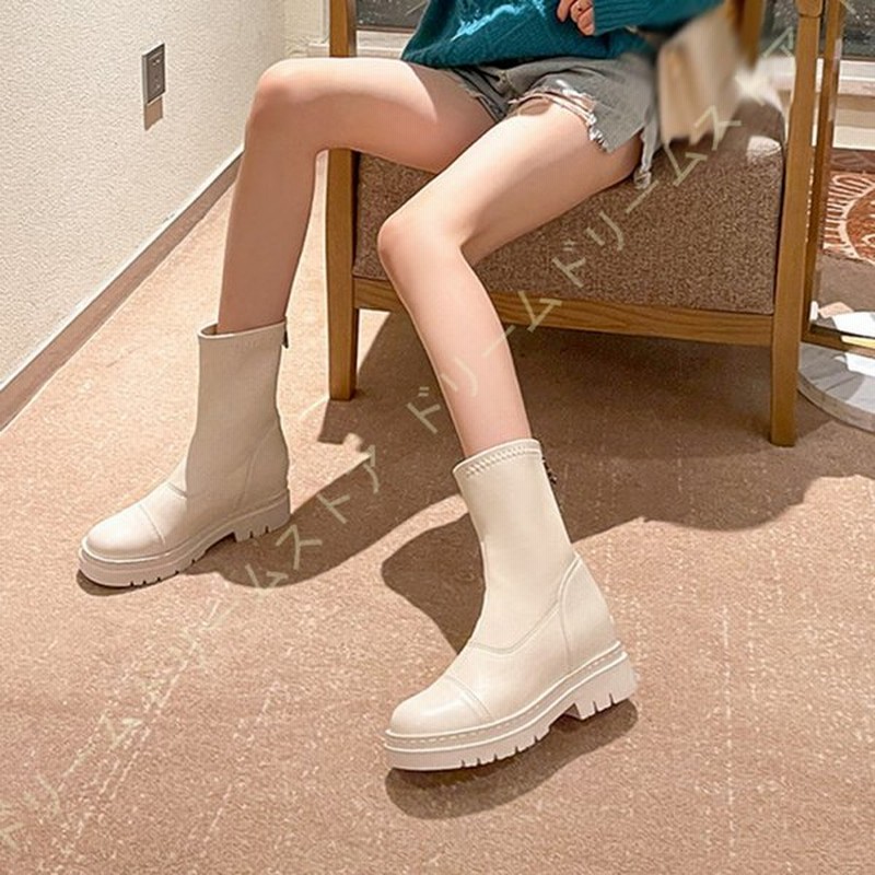 レディースブーツ ショートブーツ 太ヒール 厚底 ハイヒールブーツ レディース靴 春秋冬用 インヒール バックジップ カジュアル ブーツ 大きいサイズ 通販 Lineポイント最大get Lineショッピング