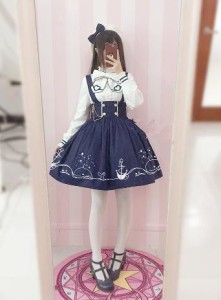 ゴスロリワンピース ドレス ロリィタ OP長袖膝丈 Lolita ロリータ ...