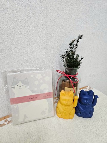 幸福買取??貓咪信紙信封組合-(10張纸紙和3個信封)