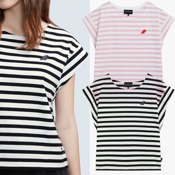agnes b.Sport b. 女裝 條紋圖案短款T恤(多色)