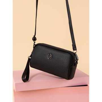 包包女斜挎小挎包單肩包黑色橫款方形休閑手拿包小包包女士斜挎包