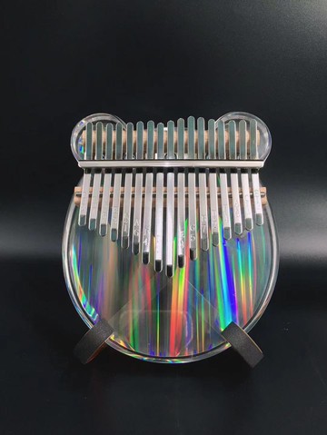 17音炫彩熊便攜式水晶拇指琴透明卡林巴琴手指鋼琴初學者