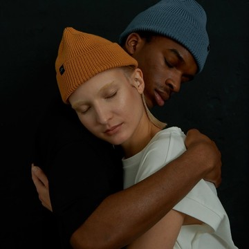 Ucon Acrobatics Mika 保暖反摺豆豆帽-長版 (灰藍色)