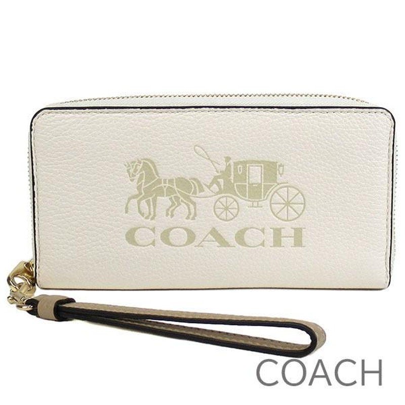 紙袋箱はお付けしてませんCOACH コーチ 長財布 ホワイト 馬 ストラップ ...