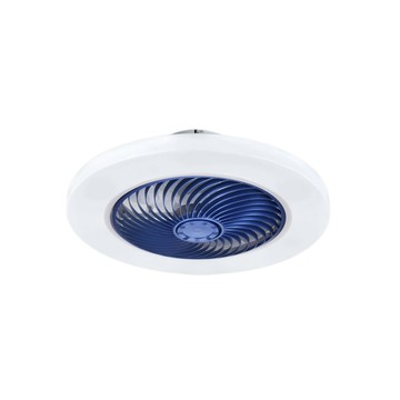 巧可 110V圓形隱形吊扇燈 風扇吸頂燈 LED變光 靜音循環風扇燈 居家房間照明風扇 58cm 導風輪 遙控