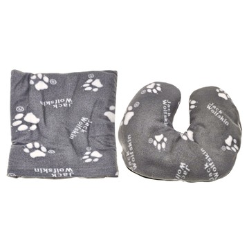 Jack Wolfskin 飛狼 收納毯+顆粒護頸枕 100%聚酯纖維  灰色  90X150CM