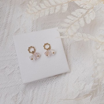 微客製-春分時刻捷克花珠耳環// 耳夾可