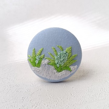 春日氣息 蕗蕎花（ふきのとう）刺繡胸針