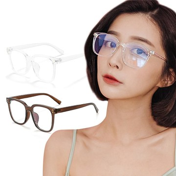日系時尚百搭TR90輕量方框UV400濾藍光眼鏡│焙栗棕│柔杏透 焙栗棕639