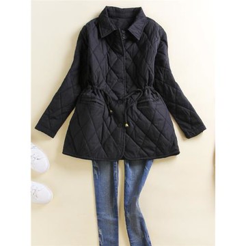 夾棉保暖棉衣女2024秋冬新款韓版純棉加厚加棉襯衫輕薄款棉服外套