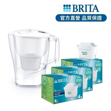 【BRITA官方】Aluna愛奴娜MXPRO濾水壺+12入MXPRO全效型濾芯(共13芯)