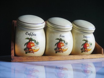 【老時光 OLD-TIME】早期二手冰裂紋陶瓷調料罐