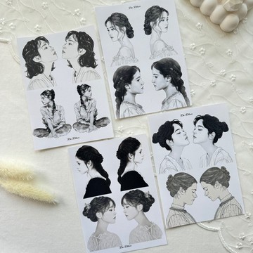 A176 - 復古女孩插畫