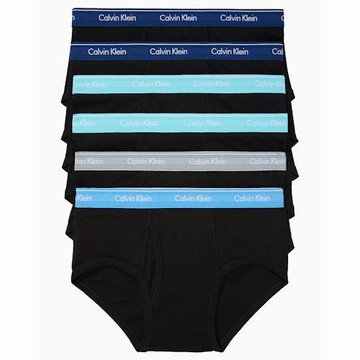 CK 2021男時尚經典棉彩色褲頭黑色三角內著6件組