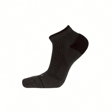 休閒無縫全氣墊船襪-條紋 - M黑