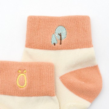 minihope刺繡寬口短襪-小樹